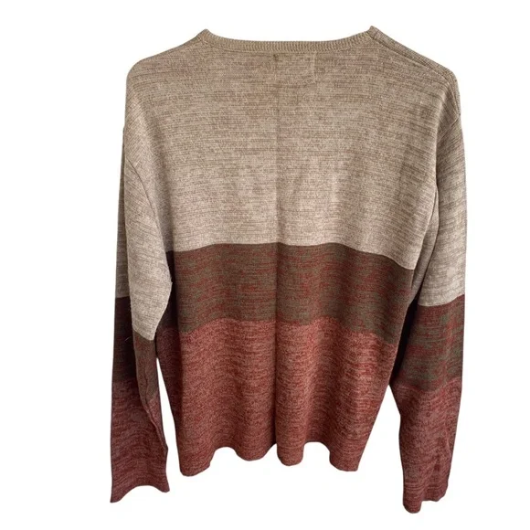 Vintage 1970's Esprit by CAMPUS Aztec Ombré Striped Colorblock Knit Sweater L - Picture 4 of 8